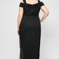 Plus Lindsay Cold Shoulder Mesh Gown
