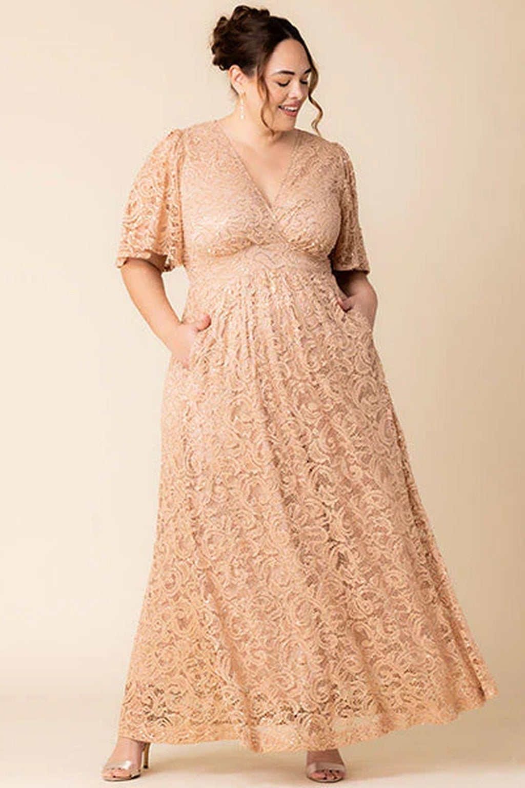 Luminous Sequin Lace Long Gown