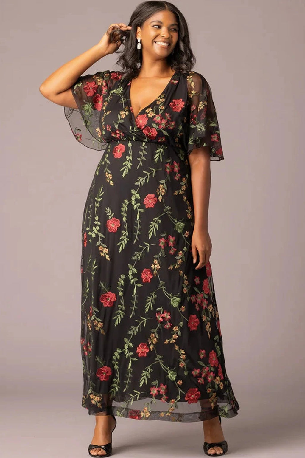 Embroidered Elegance Evening Gown