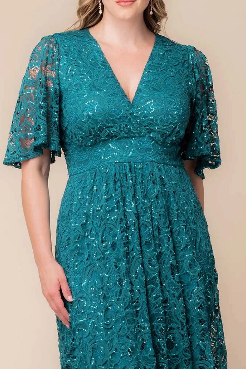 Luminous Sequin Lace Long Gown