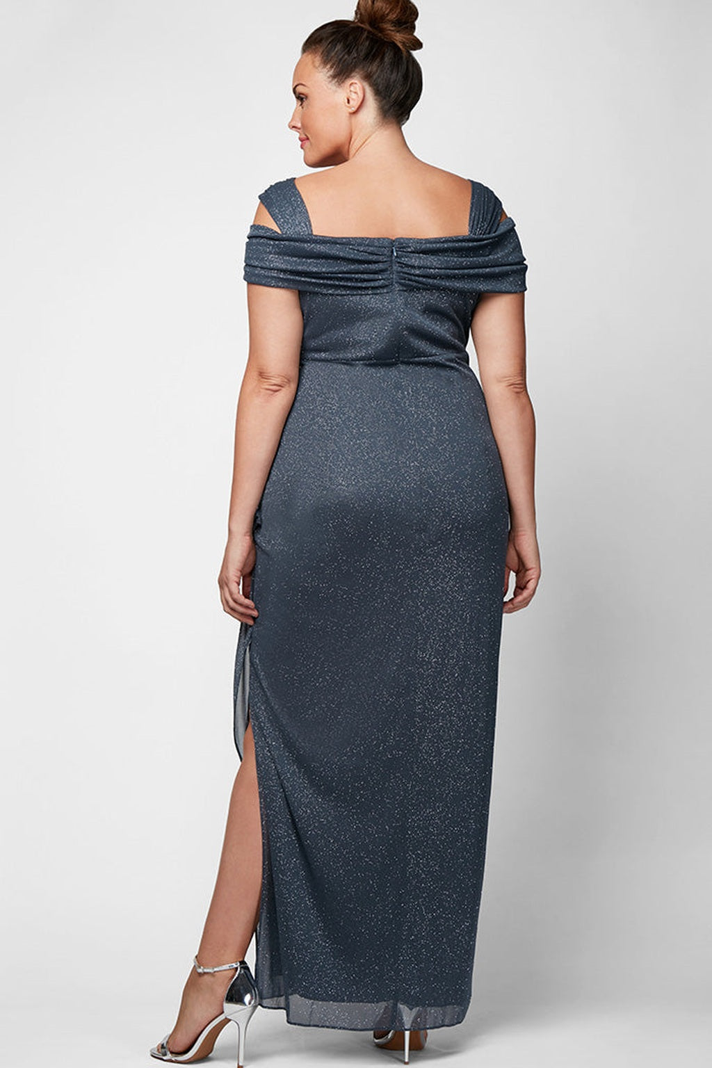 Plus Hannah Glitter Mesh Gown