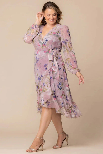 Clara Chiffon Long Sleeve Wrap Dress