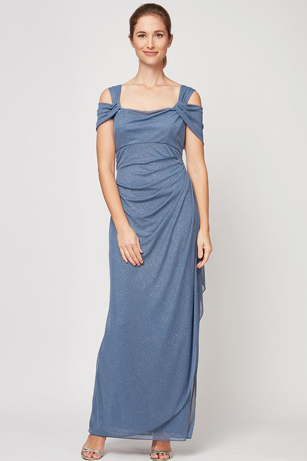 Plus Hannah Glitter Mesh Gown