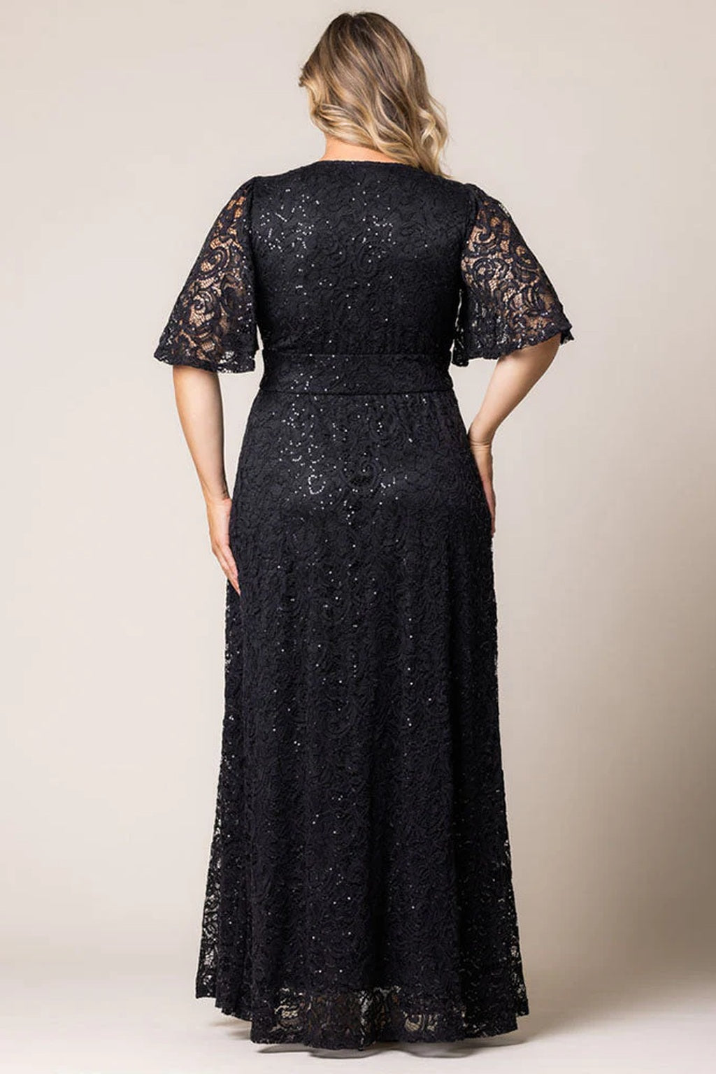 Luminous Sequin Lace Long Gown