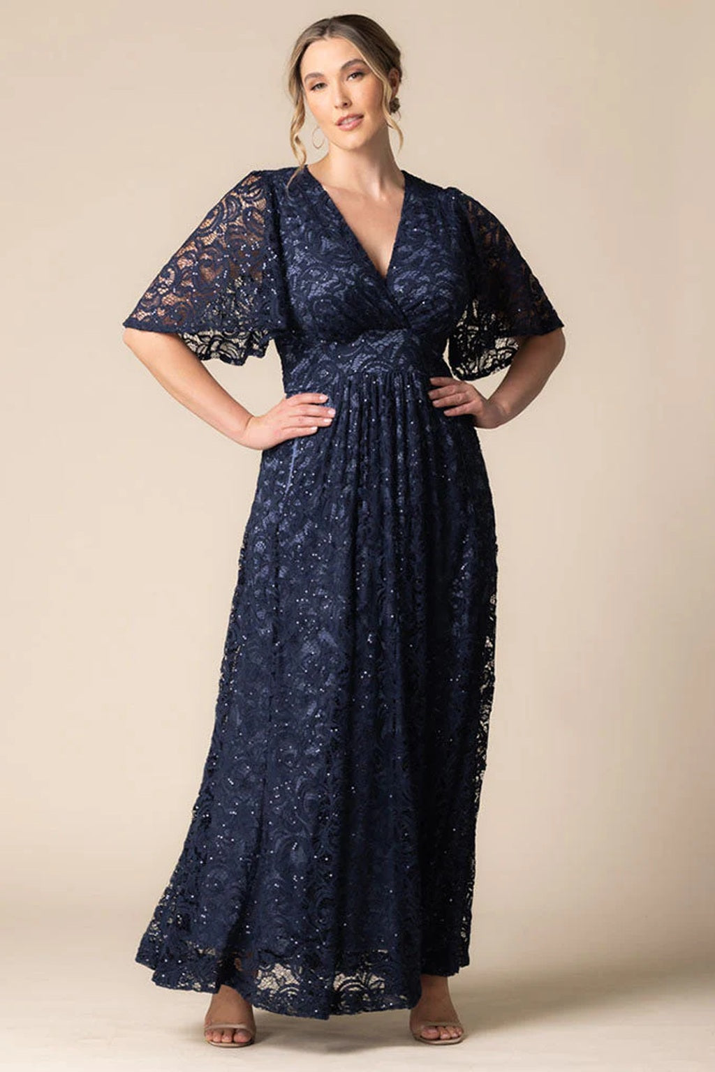 Luminous Sequin Lace Long Gown