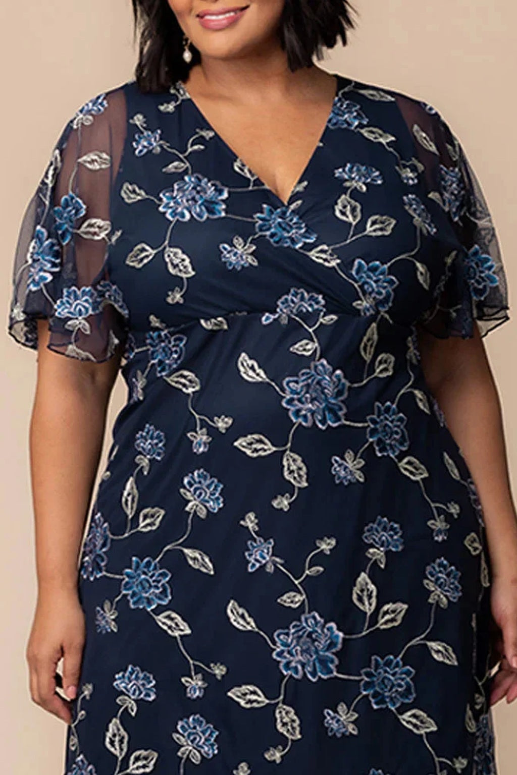 Sonnet Embroidered Midi Cocktail Dress