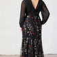 Isabella Embroidered Mesh Gown