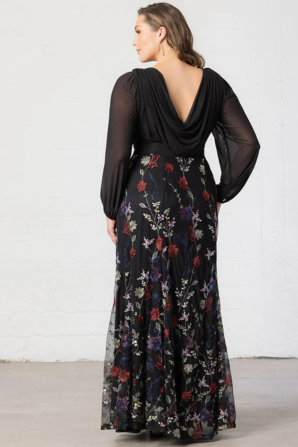 Isabella Embroidered Mesh Gown