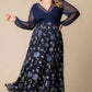 Isabella Embroidered Mesh Gown