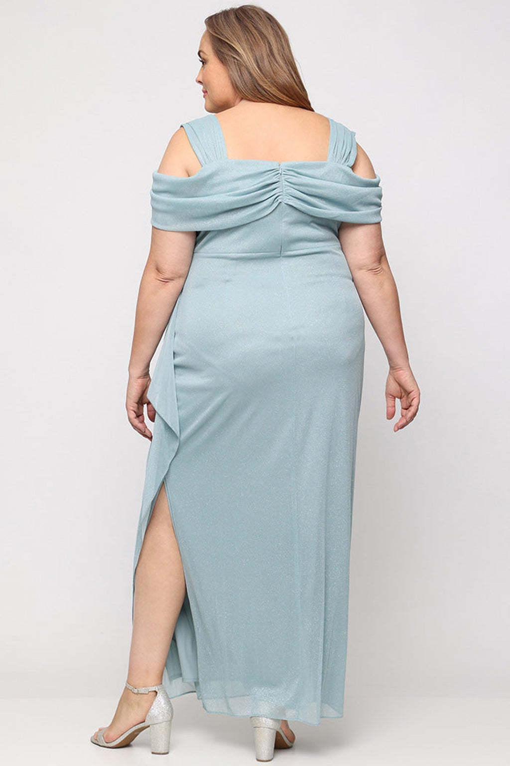 Plus Hannah Glitter Mesh Gown