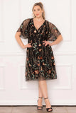 Sonnet Embroidered Midi Cocktail Dress