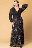 Isabella Embroidered Mesh Gown