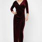 Plus Laurie Surplice Neckline Velvet Dress
