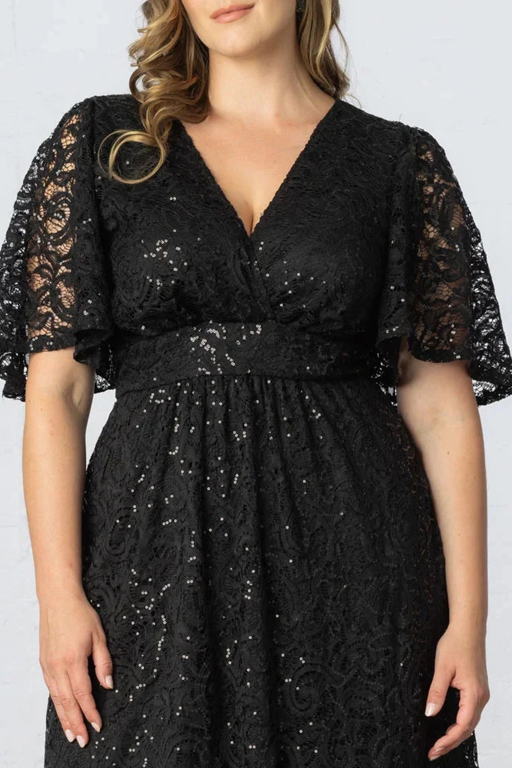 Starry Sequined Lace Cocktail Dress