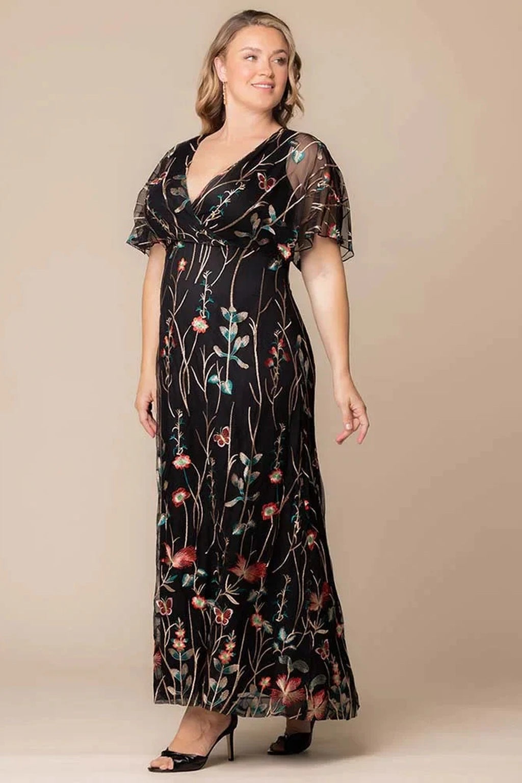 Embroidered Elegance Evening Gown