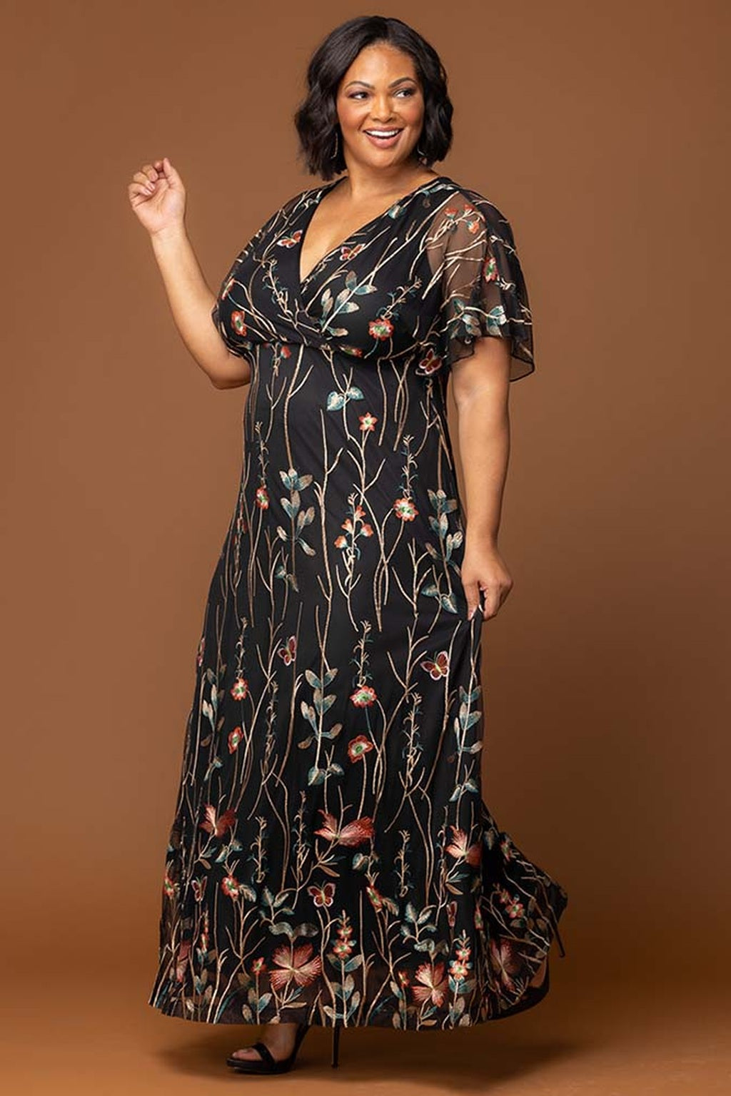Embroidered Elegance Evening Gown