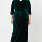 Plus Laurie Surplice Neckline Velvet Dress