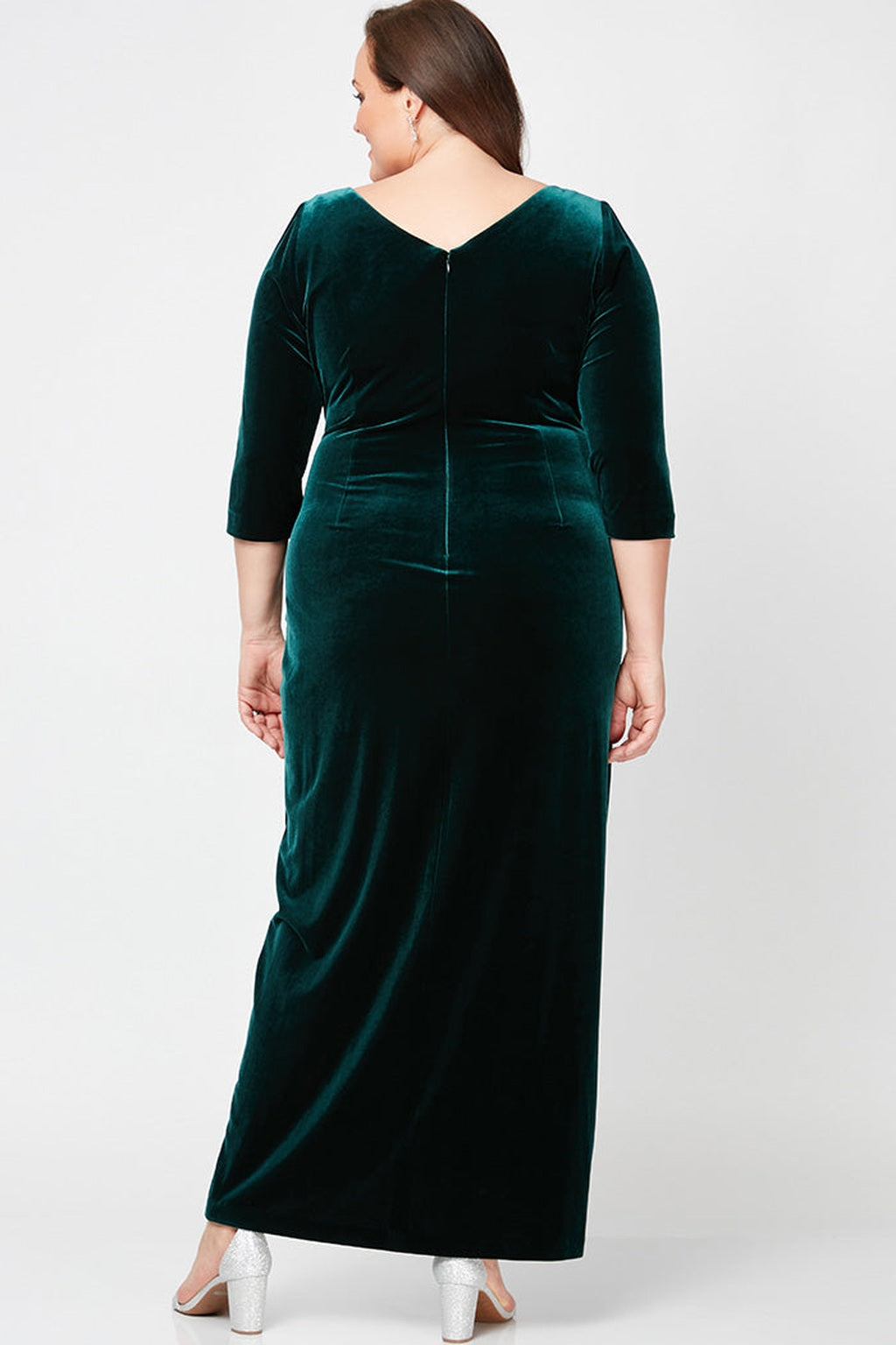 Plus Laurie Surplice Neckline Velvet Dress