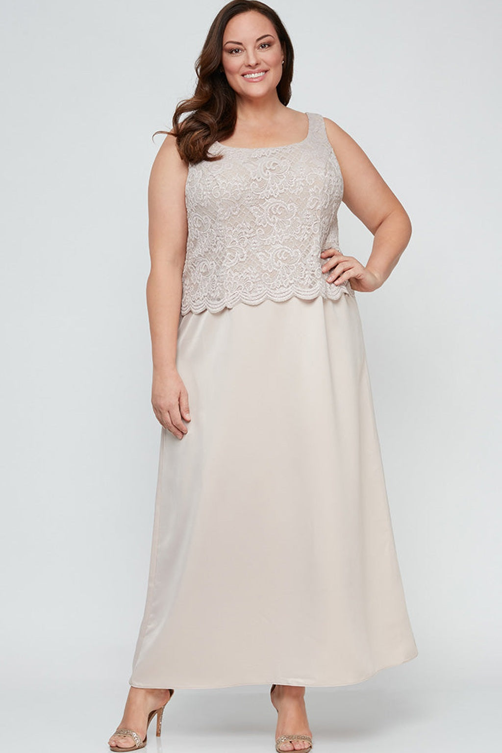 Plus Bethany Glitter Lace Jacket Dress
