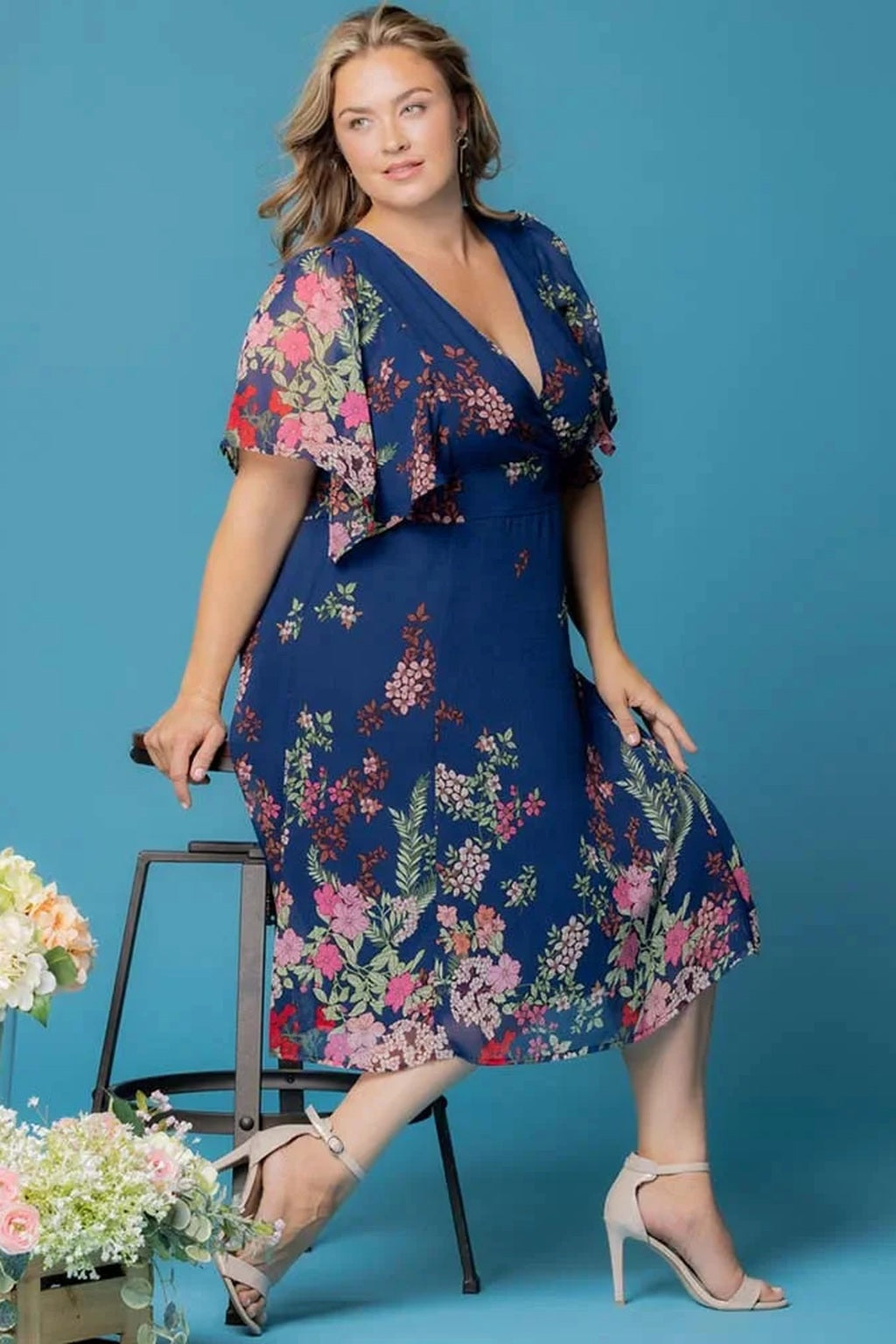 Breezy Border Print Cocktail Dress