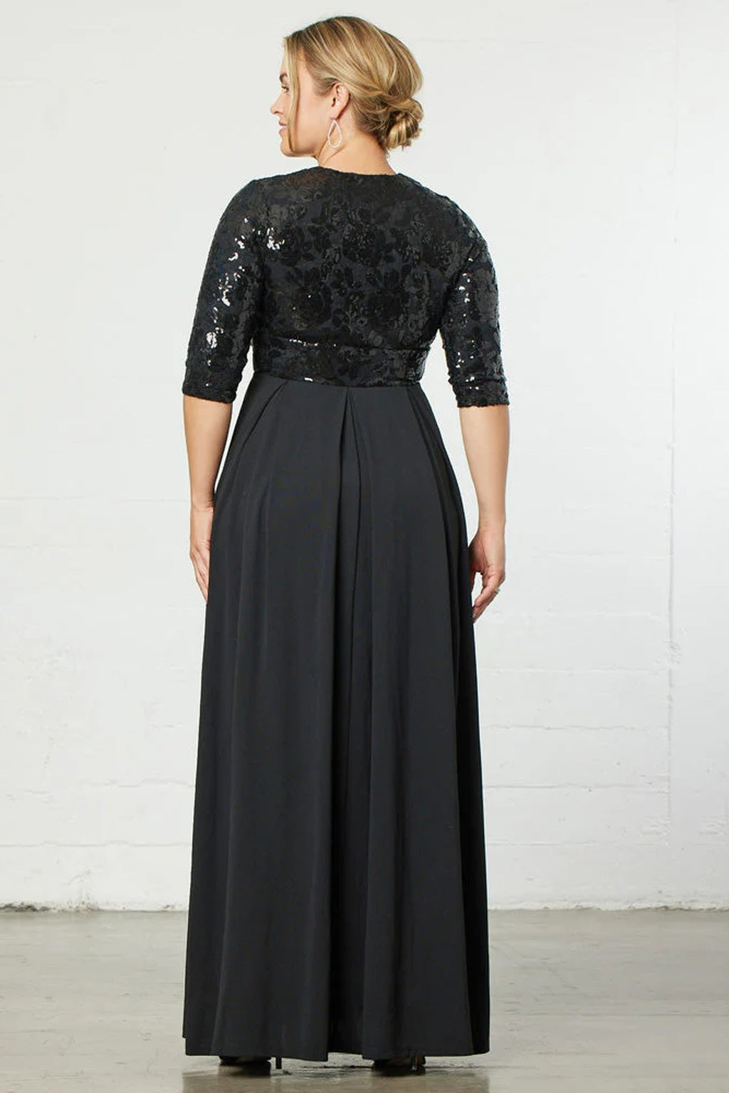 Paris Pleated Sequin Gown