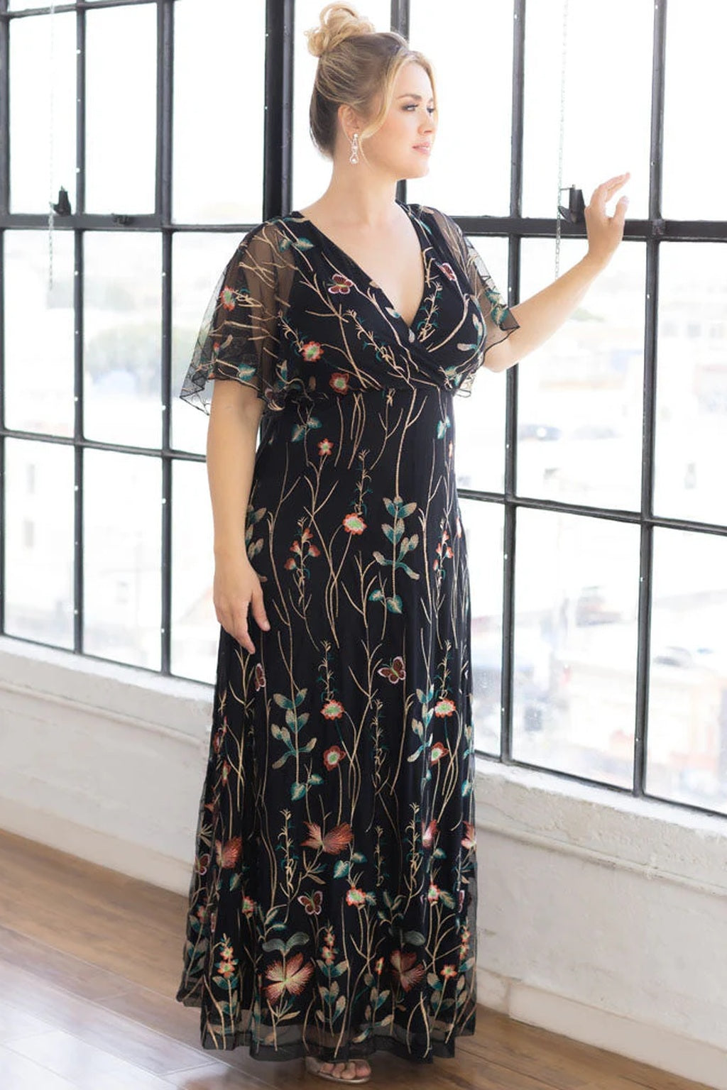 Embroidered Elegance Evening Gown