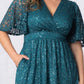 Starry Sequined Lace Cocktail Dress