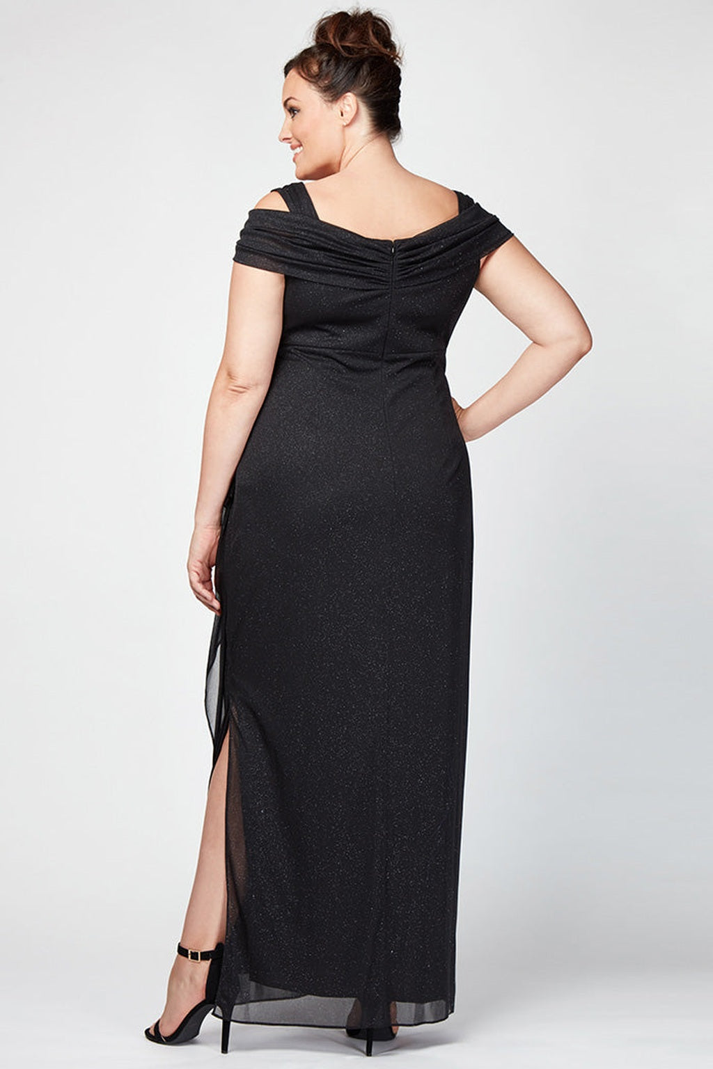 Plus Hannah Glitter Mesh Gown