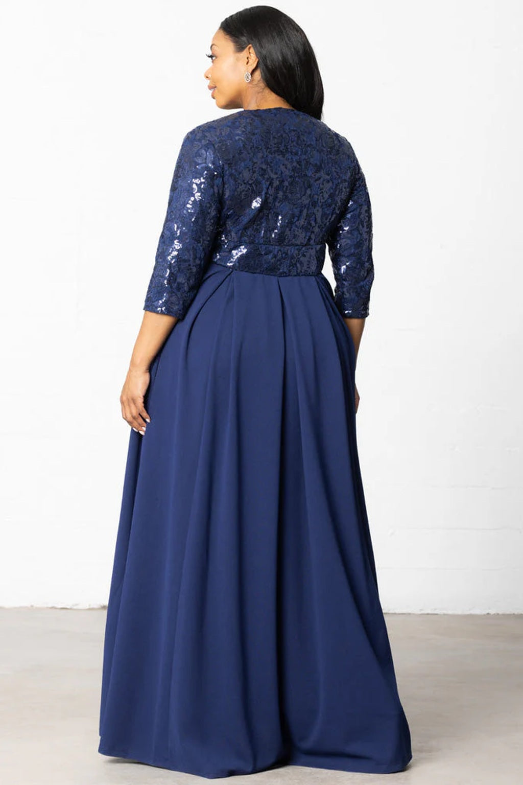Paris Pleated Sequin Gown