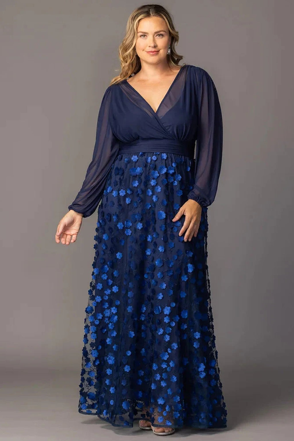 Blossoming Beauty Mesh Evening Gown