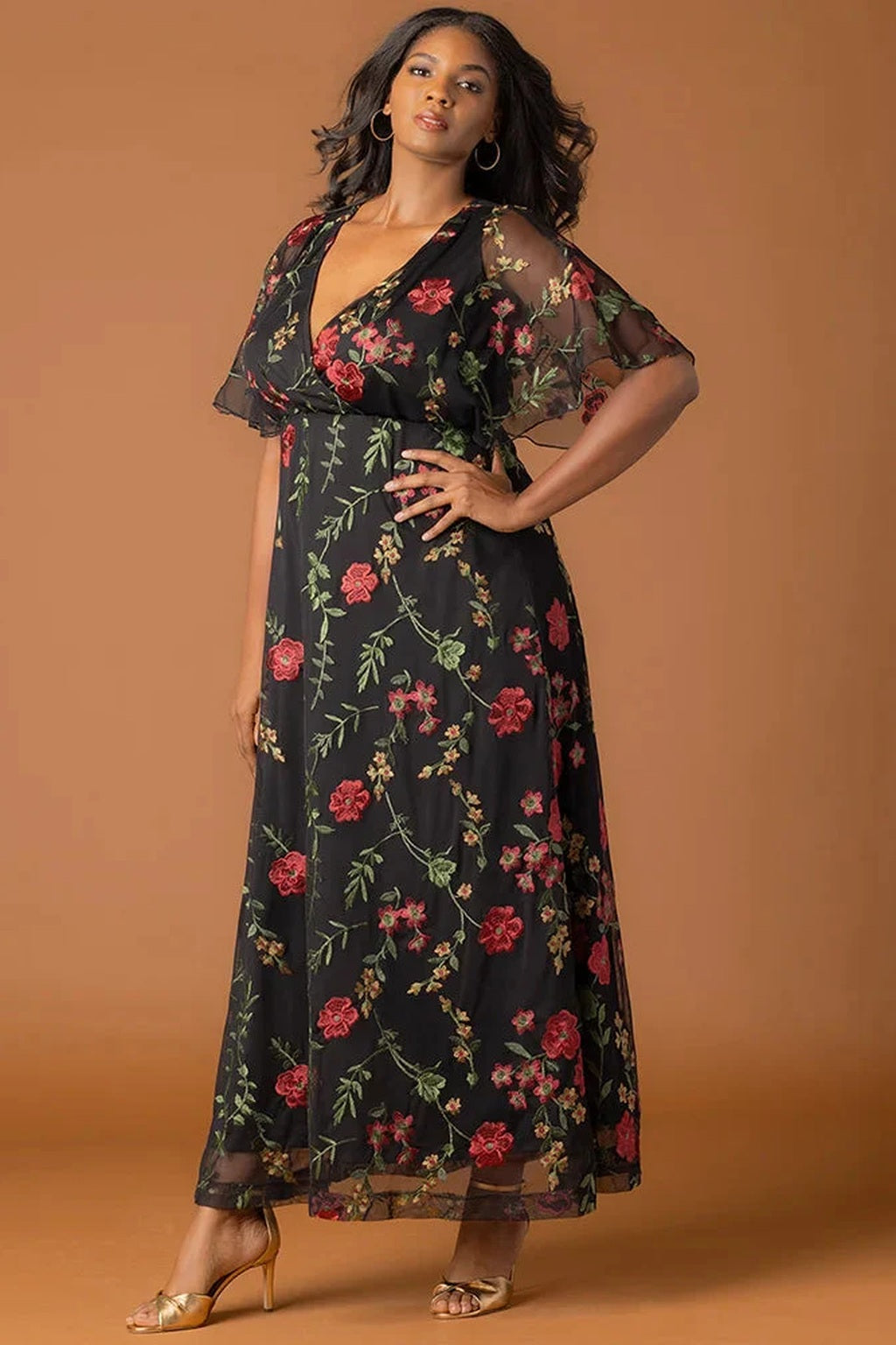 Embroidered Elegance Evening Gown