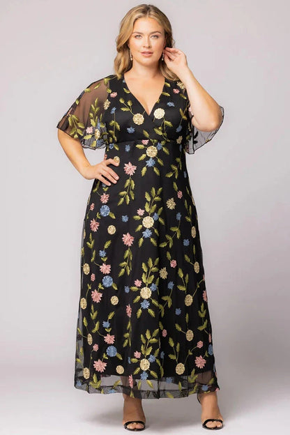 Embroidered Elegance Evening Gown