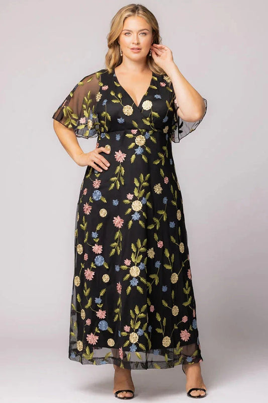 Embroidered Elegance Evening Gown