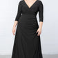 Gala Glam Evening Gown with Sleeves