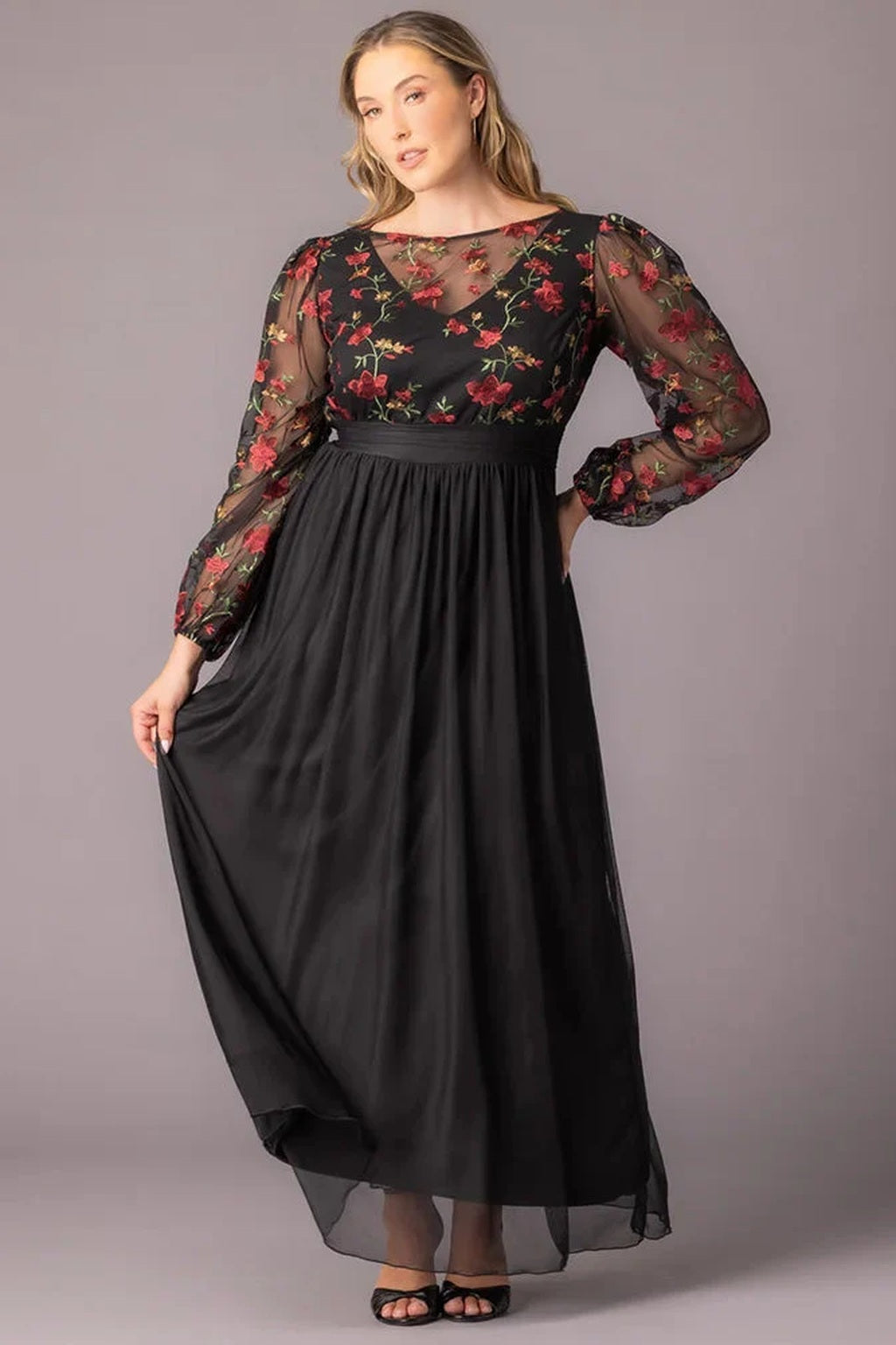 Eternal Embroidered Bodice Evening Gown