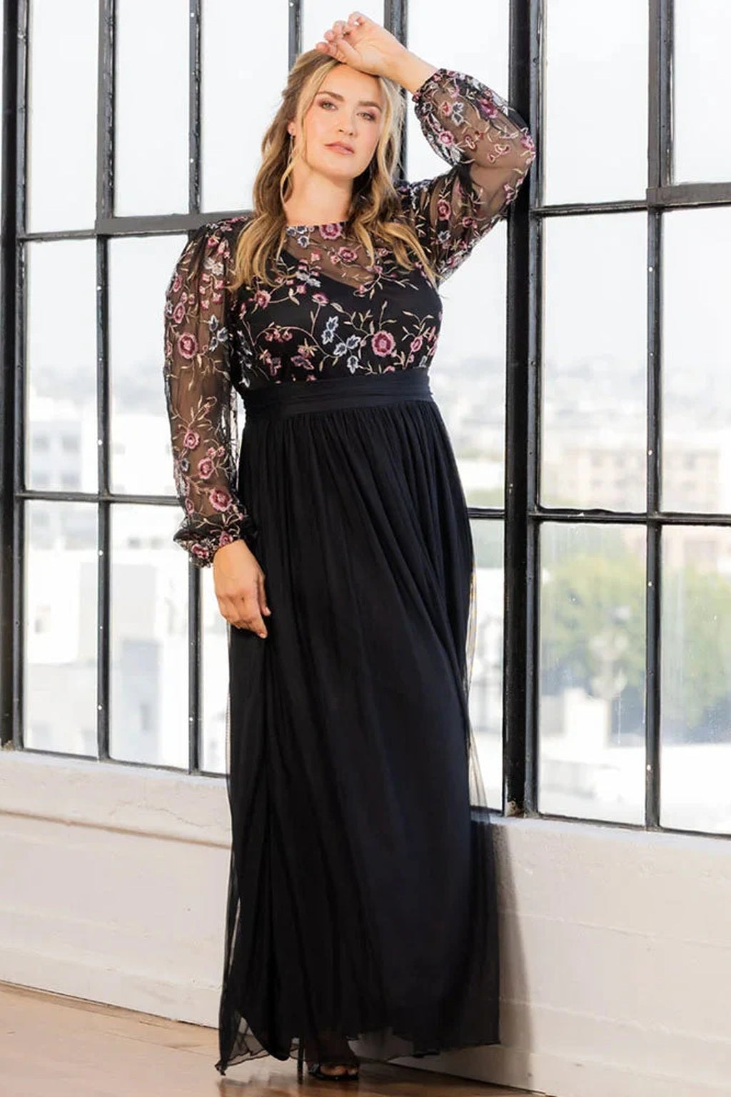 Eternal Embroidered Bodice Evening Gown