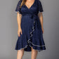 Palermo Lace Faux Wrap Cocktail Dress