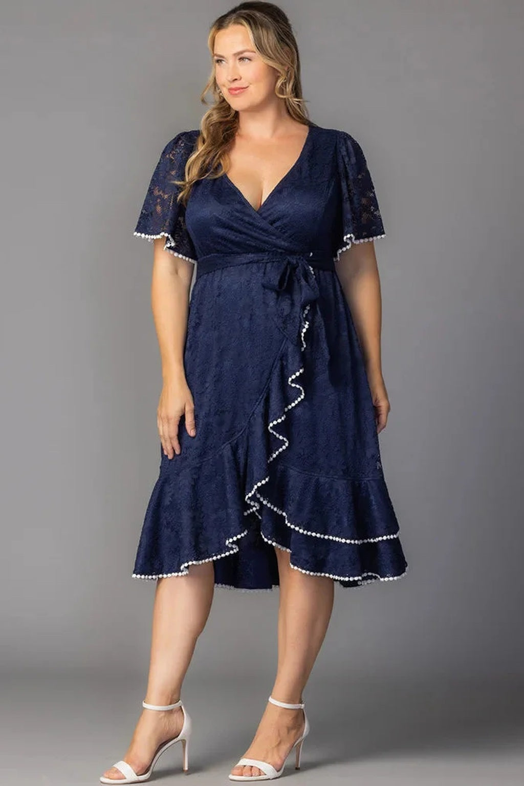 Palermo Lace Faux Wrap Cocktail Dress