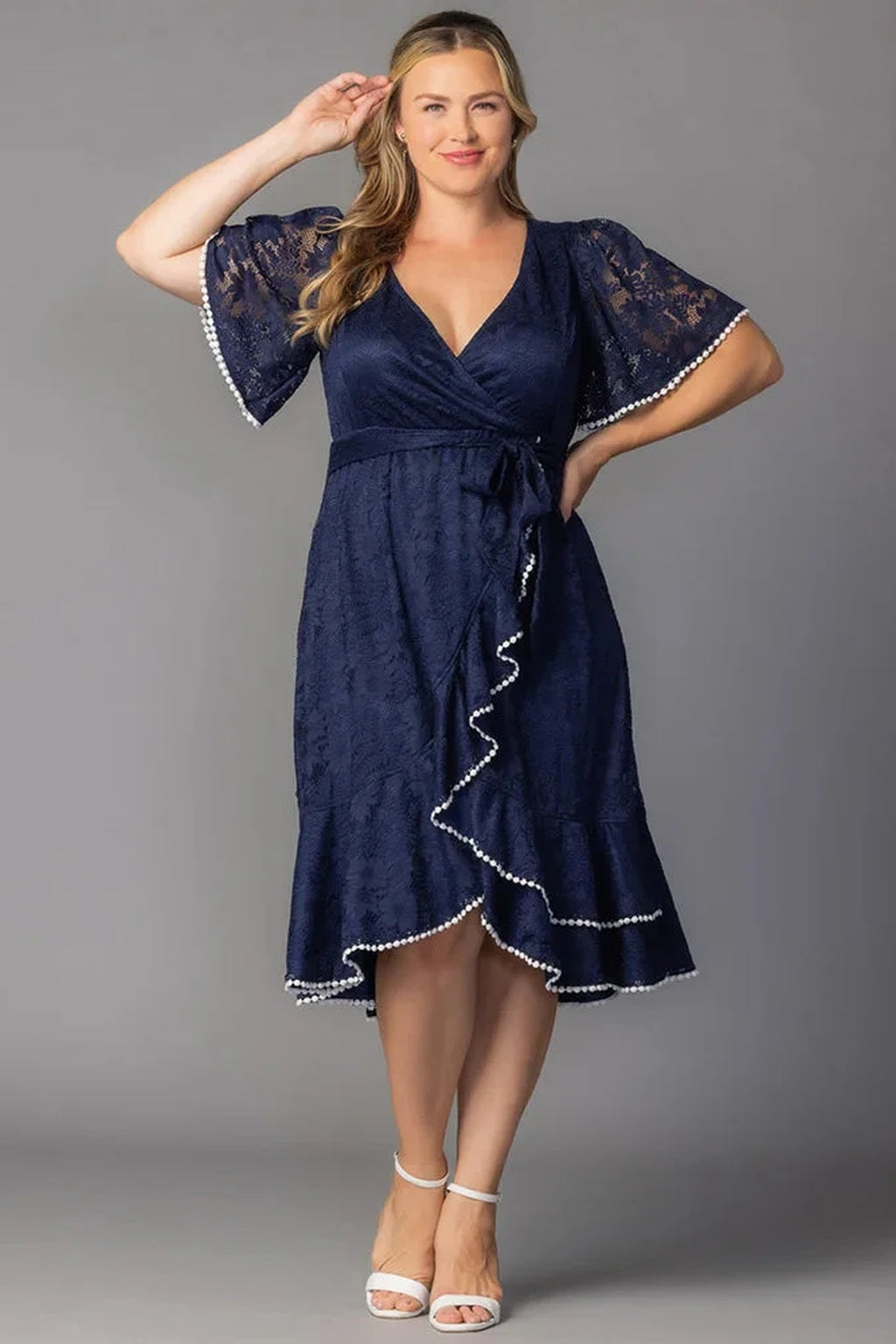 Palermo Lace Faux Wrap Cocktail Dress