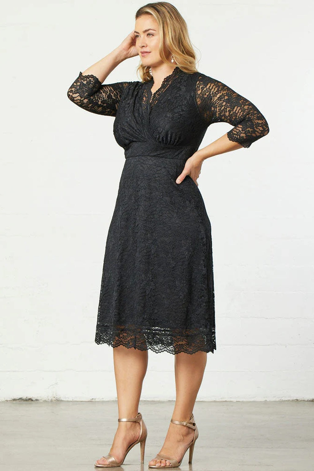 Scalloped Boudoir Lace Dress