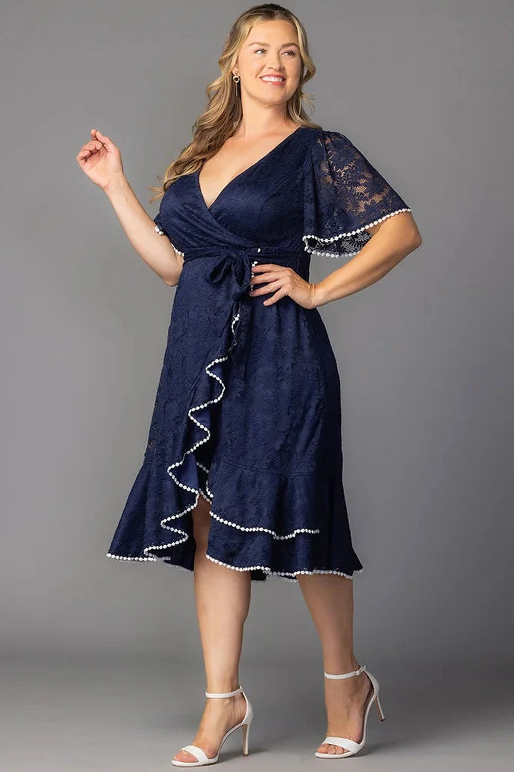 Palermo Lace Faux Wrap Cocktail Dress