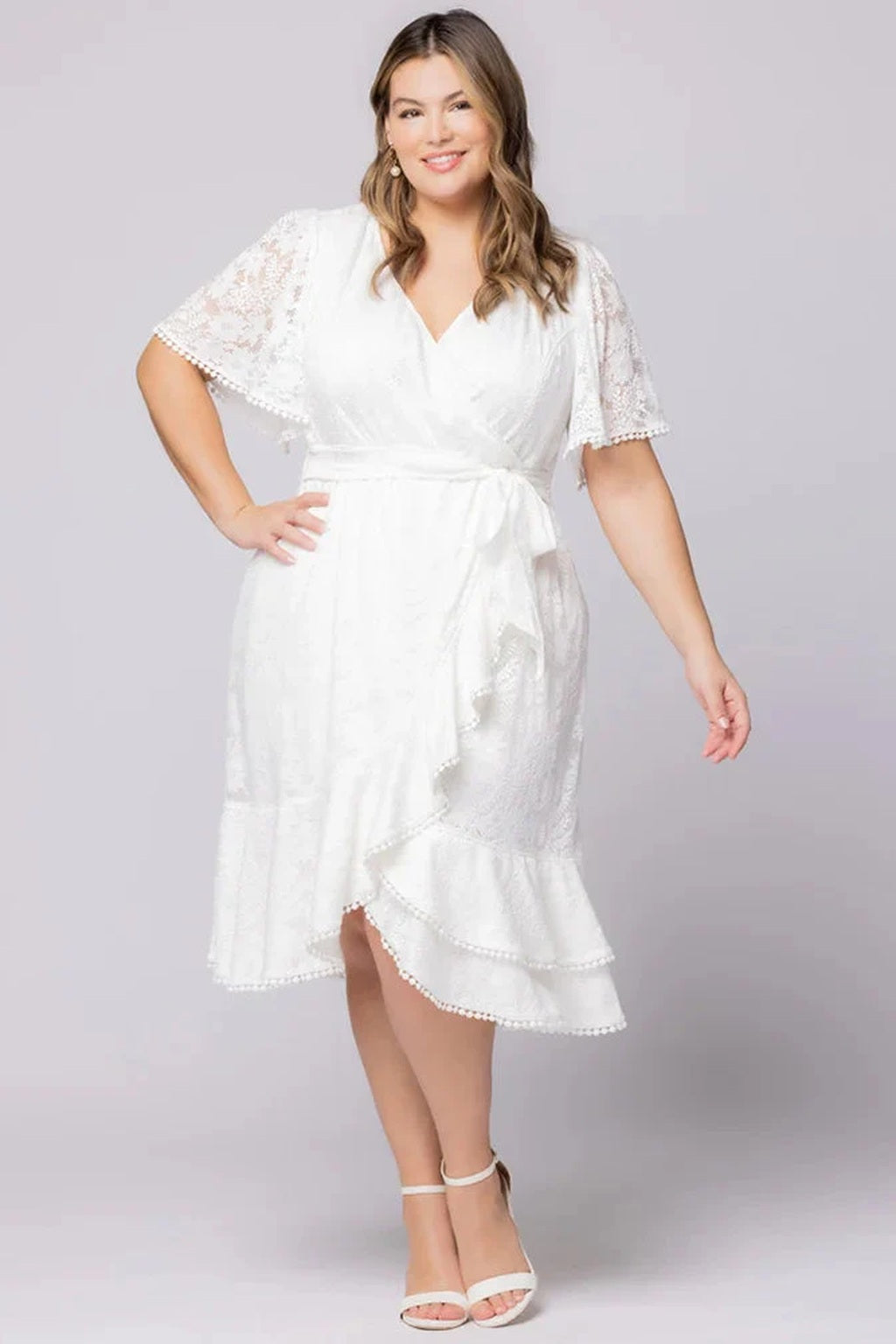Palermo Lace Faux Wrap Cocktail Dress