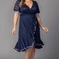 Palermo Lace Faux Wrap Cocktail Dress