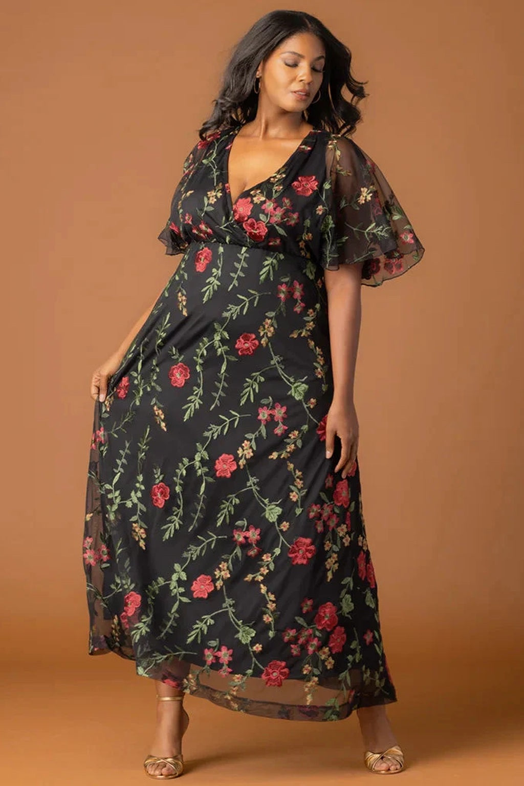 Embroidered Elegance Evening Gown