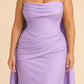 Strapless Satin Bridesmaid Dress with Open Back and Sculpted Silhouette