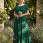 Petaline Elegant Chiffon A-Line Bridesmaid Gown with Short Sleeves N0324