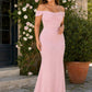 Plus Size Off Shoulder Ruched Bridesmaid Dress with Statement Back Bow
