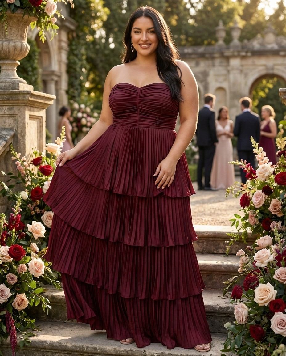 Chantarae Elegant Plus Size A-Line Satin Charmeuse Bridesmaid Dress - N0383