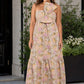 Plus Size Floral Jacquard A-Line Bridesmaid Dress with Bow Front and Pockets