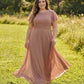 Avenleigh Plus Size Romantic A-Line Chiffon Pleated Bridesmaid Dress for Wedding - N0328